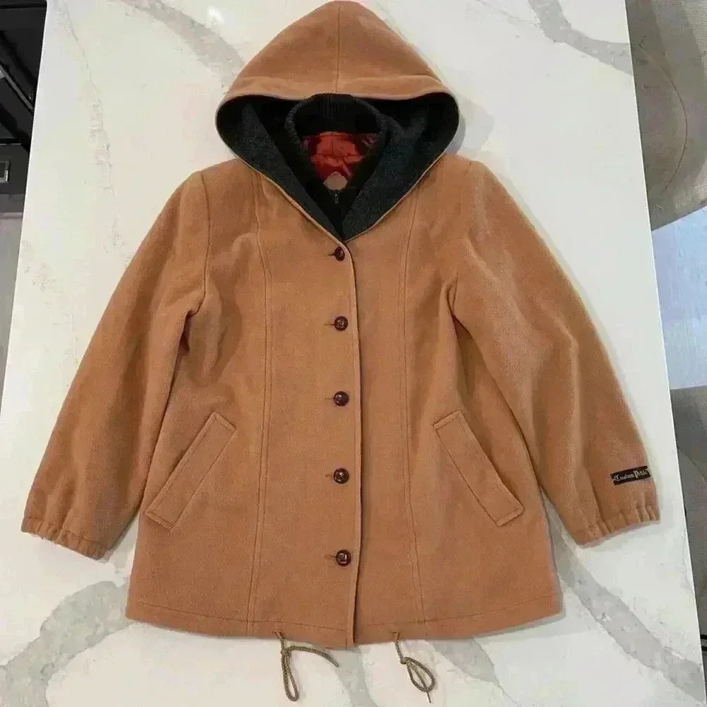 Vintage Authentic Mackintosh Vestcoat Wool Tan ButtonFront Womens 8P Zipper Vest